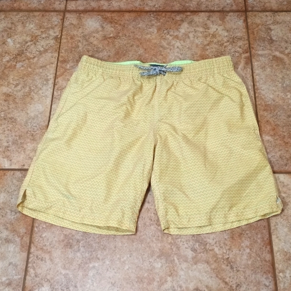 Michael's Yellow and Green Geometric design Swim Shorts Size M
